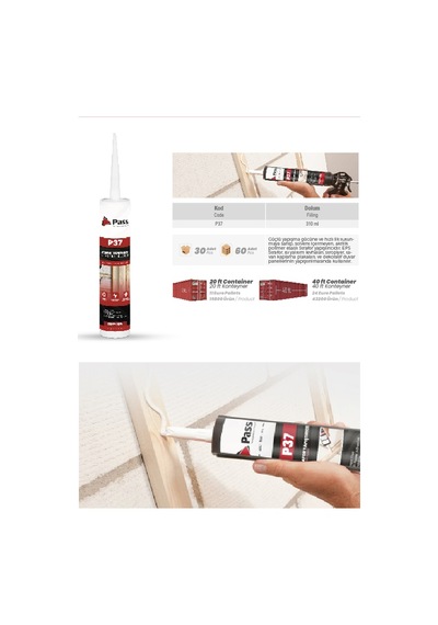 Pass Strafor & Kartonpiyer Yapıştırıcısı 310 ML