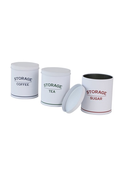 Sarkapp Metal 3'lü Storage Saklama Kabı - Beyaz Çok Renkli