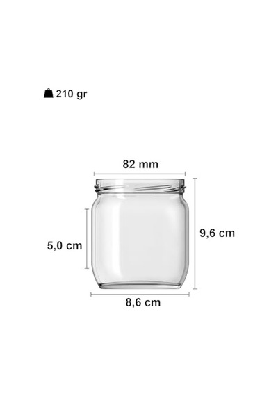 Afracam 10-1000 Ml Farklı Boyutlarda Kavanoz 10-1000 Arası Cc Konserve Metal Kapaklı Cam Kavanoz 6 Adet Şeffaf, 425 Cc 2.8 L