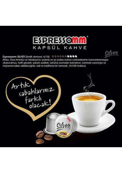 Espressomm® Premium Silver Alüminyum Kapsül Kahve (50 Adet) - Nes