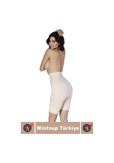 Özel Üretim İz İç Göstermez Kaymaz Sıkılaştırıcı Toparlayıcı Selülit Önlemeye Yardımcı Paçalı Korse Bej