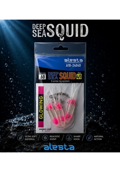 Deep Sea Squid 3 Lü Sübye Çapari X0297 3k 7cm 0.60 4/0 Glow Pink A18-24040 Standart