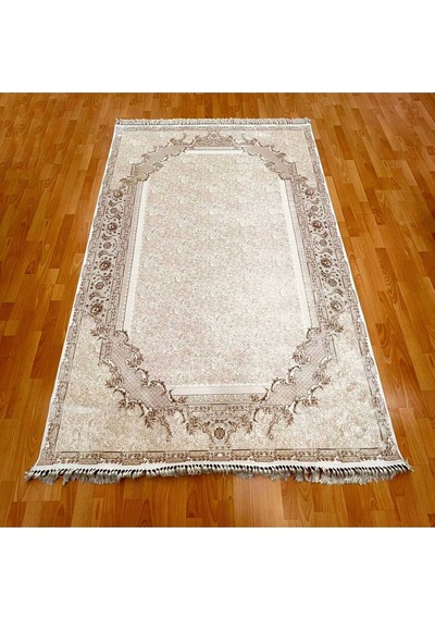 Floral Madalyon 160 X 230 Yün Halı Bej