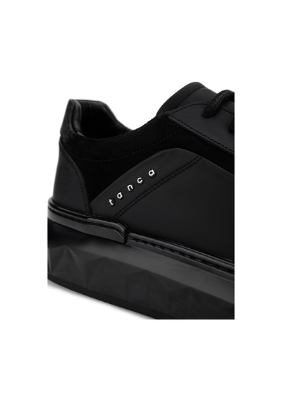 Tamer Tanca Erkek Hakiki Deri Siyah Sneakers & Spor Ayakkabı 1237 277 Erk Ayk Sk26-27 Sıyah Met