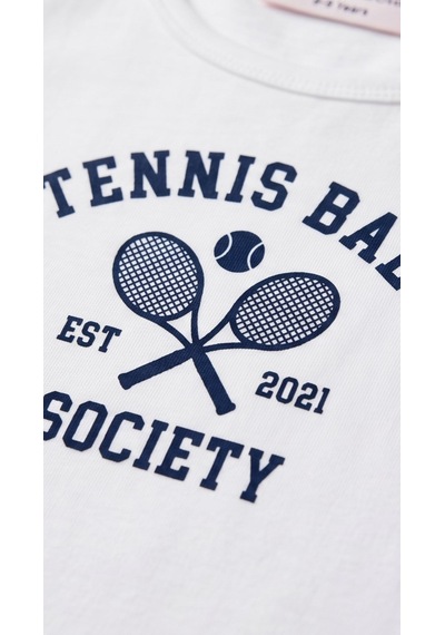 New Kids Kız Takım Çocuk Sıfır Kol Tennis Baskılı Kız Takım -91207 Beyaz