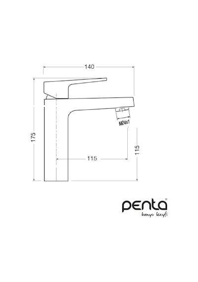 Penta Agena P901G Lavabo Bataryası Altın