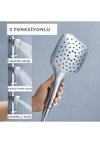Yapıtaşı Yt284 Yıldız Butonlu Banyo Duş Seti 3fonksiyonlu Krom