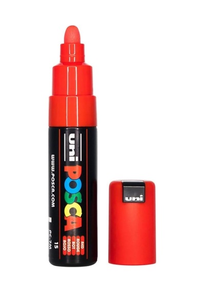Posca Uni-ball 181321 Marker Uni Geniş Yuvarlak Uçlu, Kırmızı Genel