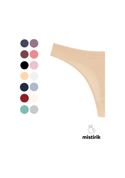 Mistirik Paulo Model Fitilli Esnek Kumaş String Tanga Ten Renk Ten