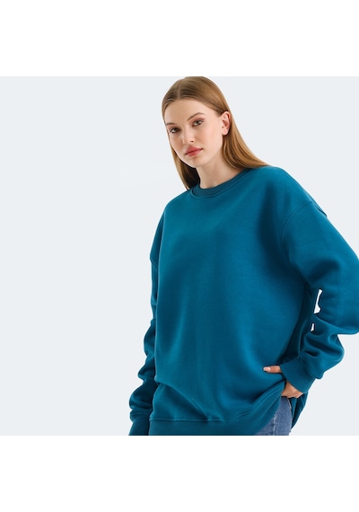 Slazenger VADIM Oversize Kadın Oversıze Petrol Sweatshirt