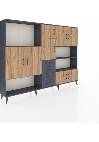 Arges Dolap 9 Raflı 4 Çekmeceli 8 Kapaklı 220x30x163 Antrasit-çam/antrasit Atlas Çam/antrasıt - Antrasıt Arges Dolap 9 Raflı 4 Çekmeceli 8 Kapaklı 220x30x163 Antrasit-çam/antrasit Atlas Çam/antrasıt - Antrasıt
