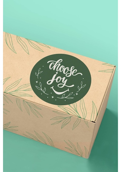 Choose Joy Botanik Koyu Yeşil Sticker 3x3cm St2231 Çok Renkli
