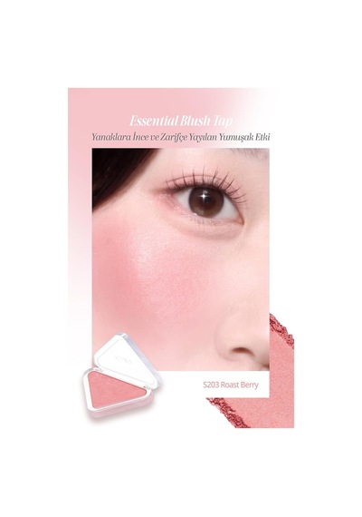 Katmanlanabilir Yumuşak Dokulu Işıltılı Bitiş Sunan Allık Essential Blush Tap S203 Roast Berry Çok Renkli
