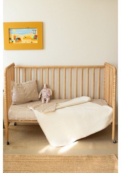 Esti Baby Bebek & Çocuk Uyku Seti 3'lü Pike Takımı 70x120 CM Lastikli Çarşaf - Örtü - Yastık Kılıfı