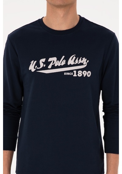 U.S. Polo Assn. Erkek Bisiklet Yaka Regular Fit Lacivert İnce Sweatshirt 50316315-VR033