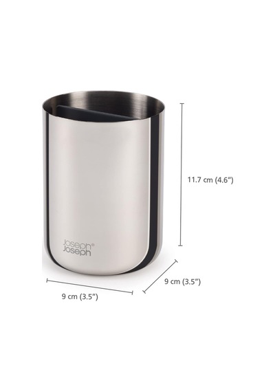 Joseph Joseph Easystore - Lüks Paslanmaz Çelik Diş Fırçası Tutucu Caddy Banyo Depolama, Standart Çelik Diğer