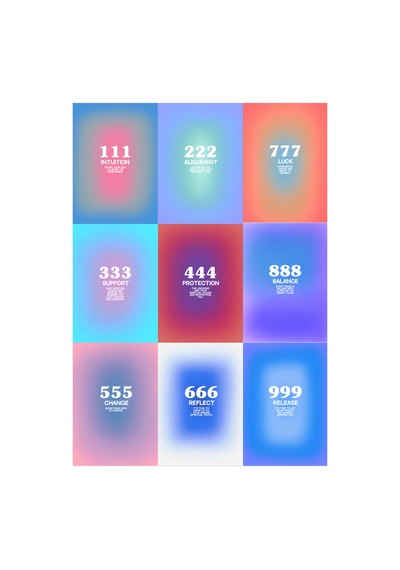 Angel Numbers Poster Seti 10 Adet A5