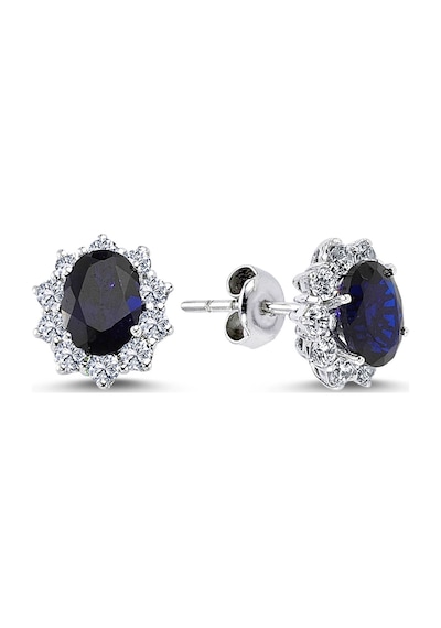 Lova Pırlantalı Oval Safir Anturaj Küpe -  3050007