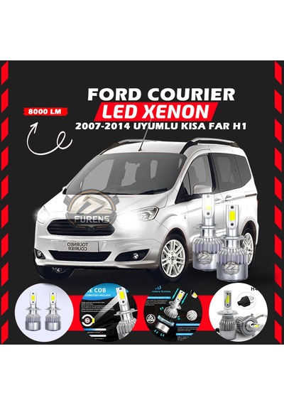 Ford Courier 2007-2014 Kısa Far Uyumlu Şimşek Etkilii Led Xenon Performance Series H1