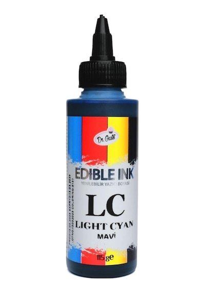 Yenilebilir Yazıcı Gıda Mürekkebi Mavi Cyan 115 Ml Pasta Baskı Ve Gıda Yazıcı Mürekkebi