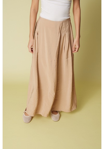 Beli Lastikli Pareo Pantolon Camel