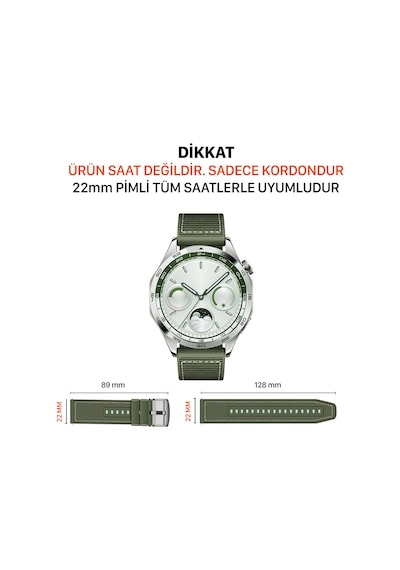 Novstrap Samsung Galaxy Uyumlu Watch 3 45mm/gear S3/r800  Kordon 22mm Lansman Silikon Kumaş Kayış