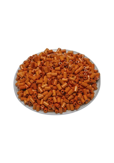7 Mm Silindir Turuncu Renk Ahşap Boncuk 50 Gr