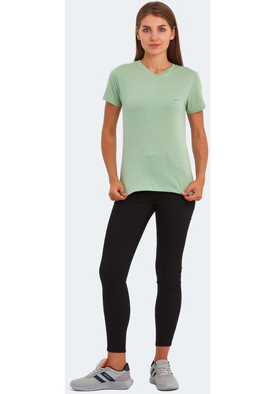 Slazenger KRISTEN I Kadın V Yaka Açık Yeşil Tişört