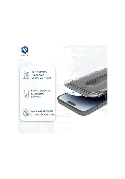 Lito D+ Apple Uyumlu iPhone 12 Pro Max Uygulama Aparatlı Privacy Ekran Koruyuc
