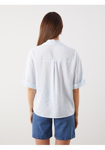 Lcw Comfort Mavi Modal Karışımlı Oversize Kadın Gömlek