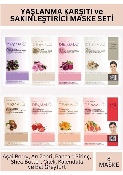 Dermal Ve Sakinleştrici Kolajen Maske Seti 23gr X 8adet