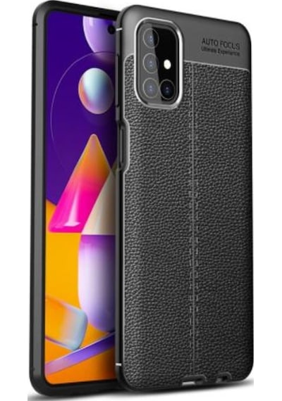 Galaxy M51 Kilif Deri Görünümlü Kamera Korumali Silikon Kilif 467051125