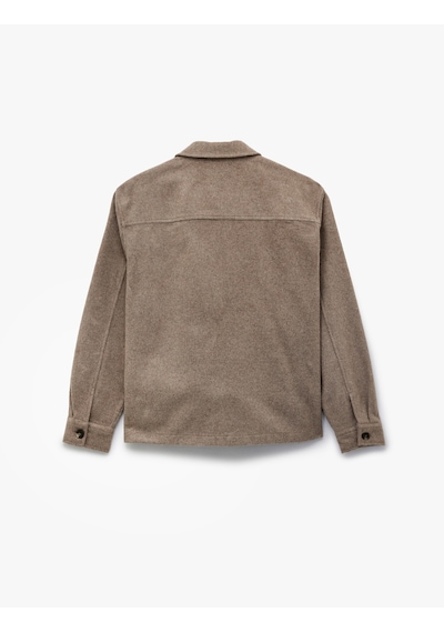 Koton Cep Detaylı Uzun Kollu Gömlek Yaka Düğmeli Slim Fit Kaşe Ceket Vizon 6wam20211hw VIZON Koton Cep Detaylı Uzun Kollu Gömlek Yaka Düğmeli Slim Fit Kaşe Ceket Vizon 6wam20211hw VIZON