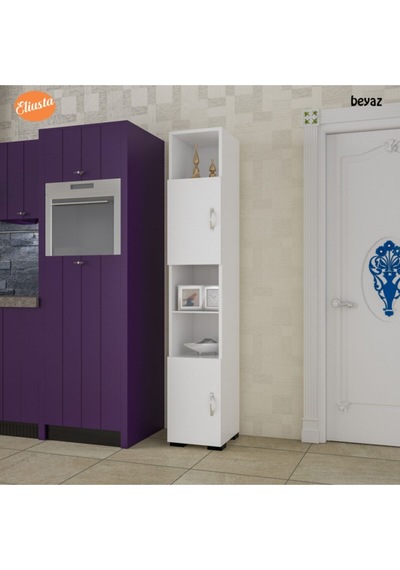 Organizer Raflı Banyo Dolabı Çok Amaçlı Dolap , Beyaz