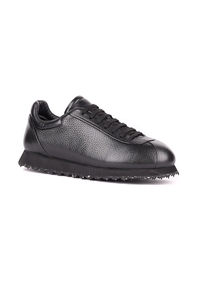 Shoetyle - Hakiki Deri Siyah Renk Günlük Erkek Sneaker - 666-10-110-1651