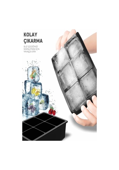 Büyük Buz Küpü Kalıbı, Kokteyl, Meşrubat Silikon Eski Moda Buz Kalıbı