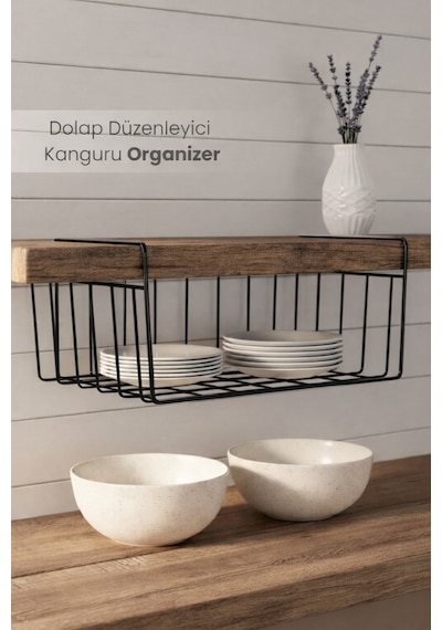 Dolap Düzenleyici Kanguru Organizer - Asılabilir Havlupan Düzenleyici Banyo Mutfak Düzenleyici Siyah siyah