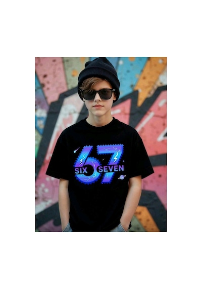 Stil X Sıx Seven Baskılı Erkek Çocuk Tshırt, 67 Tasarımlı Siyah-6