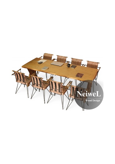 Neiwel Linna Doğal Ahşap Toplantı Masası x 120 x 260 Açık Ceviz