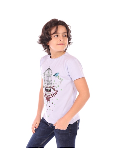 Toontoy Kids Toontoy Erkek Çocuk Kafes Baskılı Tişört Mavi