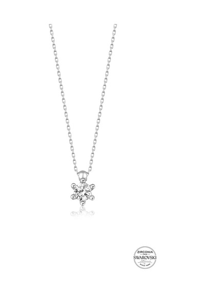 Union Swarovski Zirconia Kadın Minimal Tektaş Gümüş Kolye (550093943)