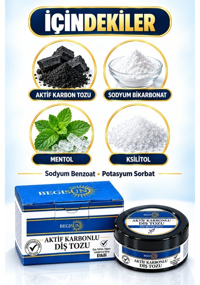 Aktif Karbonlu Diş Tozu Doğal Ağız Bakımı 50 G Yeni Nesil Beyazlık
