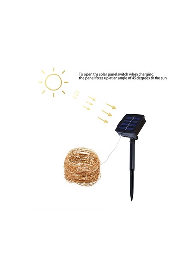 Tr Güneş Enerjili Işıklar Dış Mekan, Peri Işıkları Suya Dayanıklı, Led Solar Işıklar Bakır Tel Noel Dekora