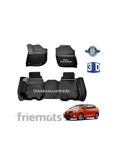 Honda Jazz 3D Havuzlu Paspas Siyah 2016-2019 Arası Friemats N11.28130