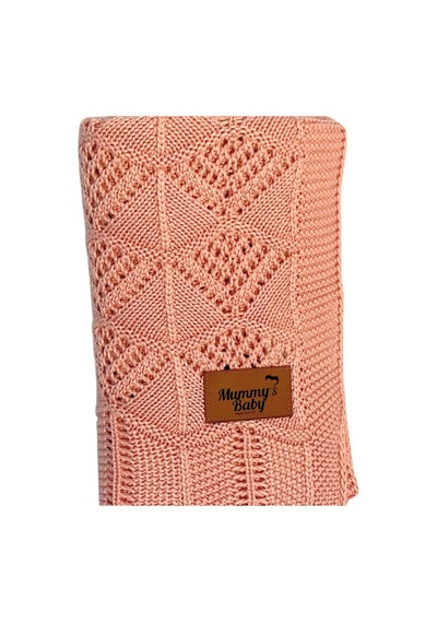 Mummy's Baby Tencel Örgü Dantel Desen Bebek Battaniyesi 80 100 Pembe