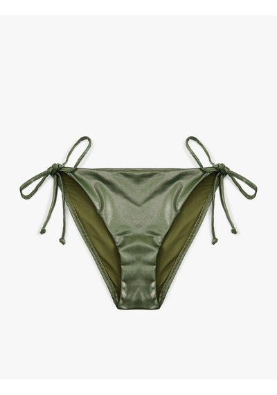 Koton Astarlı Biyeli Yanları İpli Parlak Bikini Altı Yeşil 5sak00109mm Yeşil