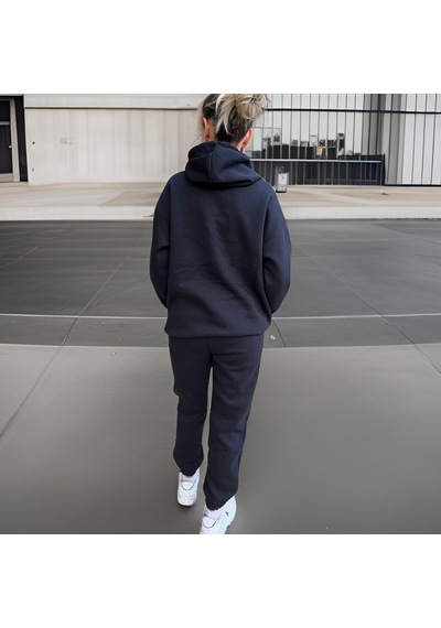 Ceyss Design Unisex Üç İplik Şardonlu Oversize Hoodieli Eşofman Takımı-siyah Siyah
