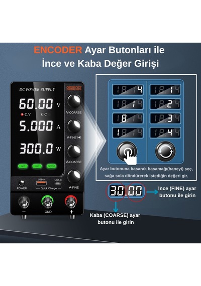 0-60v/5a Ayarlı Dc Güç Kaynağı Voltaj Regülatörü Süper Model