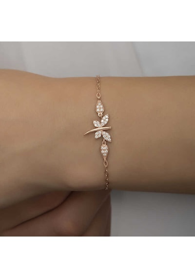 Kenpazar 925 Ayar Gümüş Rose Yusufçuk Kadın Bileklik Gümüş