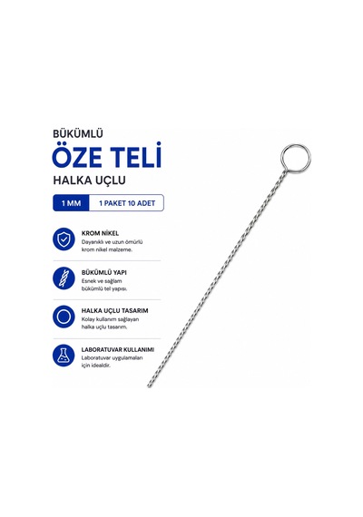 Bükümlü Öze Teli Halka Uçlu 1 Mm 1 Paket 10 Adet